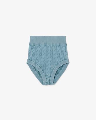 Short Cable Knit Washed Effect Shorts Product Image