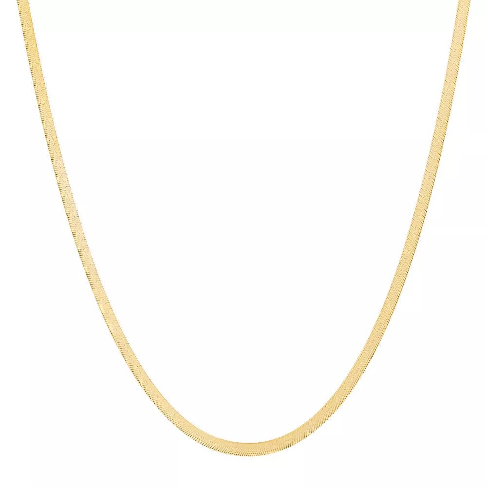 Everlasting Gold 10k Gold 3.4 mm Herringbone Chain Necklace, Women's,  Product Image