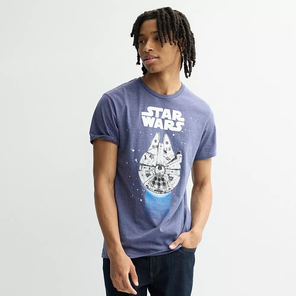 Men's Star Wars Millennium Falcon Tee, Size: Medium, Navy Grey Product Image