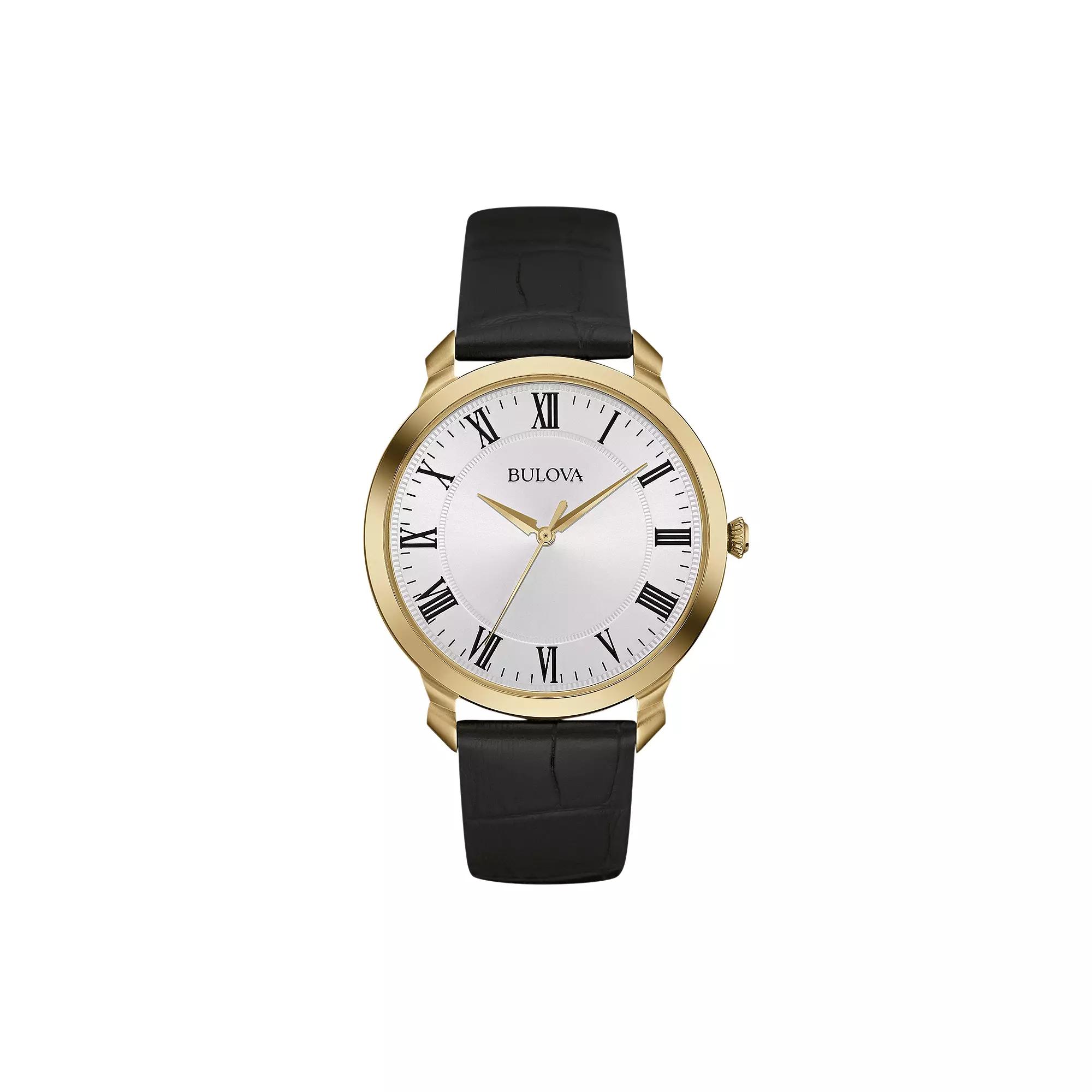 Bulova Mens Classic Leather Watch - 97A123, Black Product Image