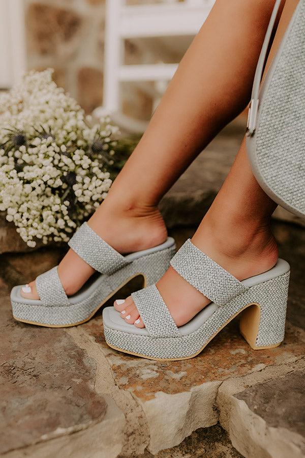 The Talia Woven Heel in Light Blue Product Image