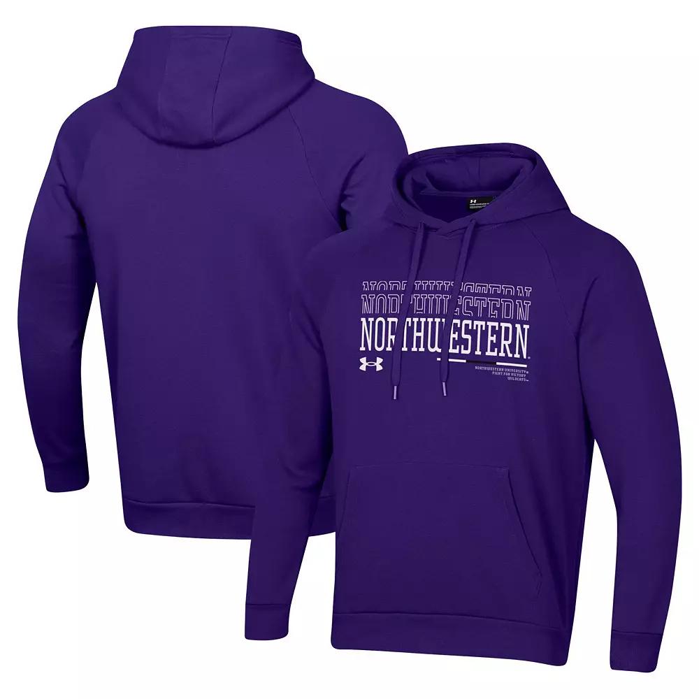 Men's Under Armour Purple Northwestern Wildcats 2024 Sideline Wordmark Rival Pullover Hoodie,  Product Image