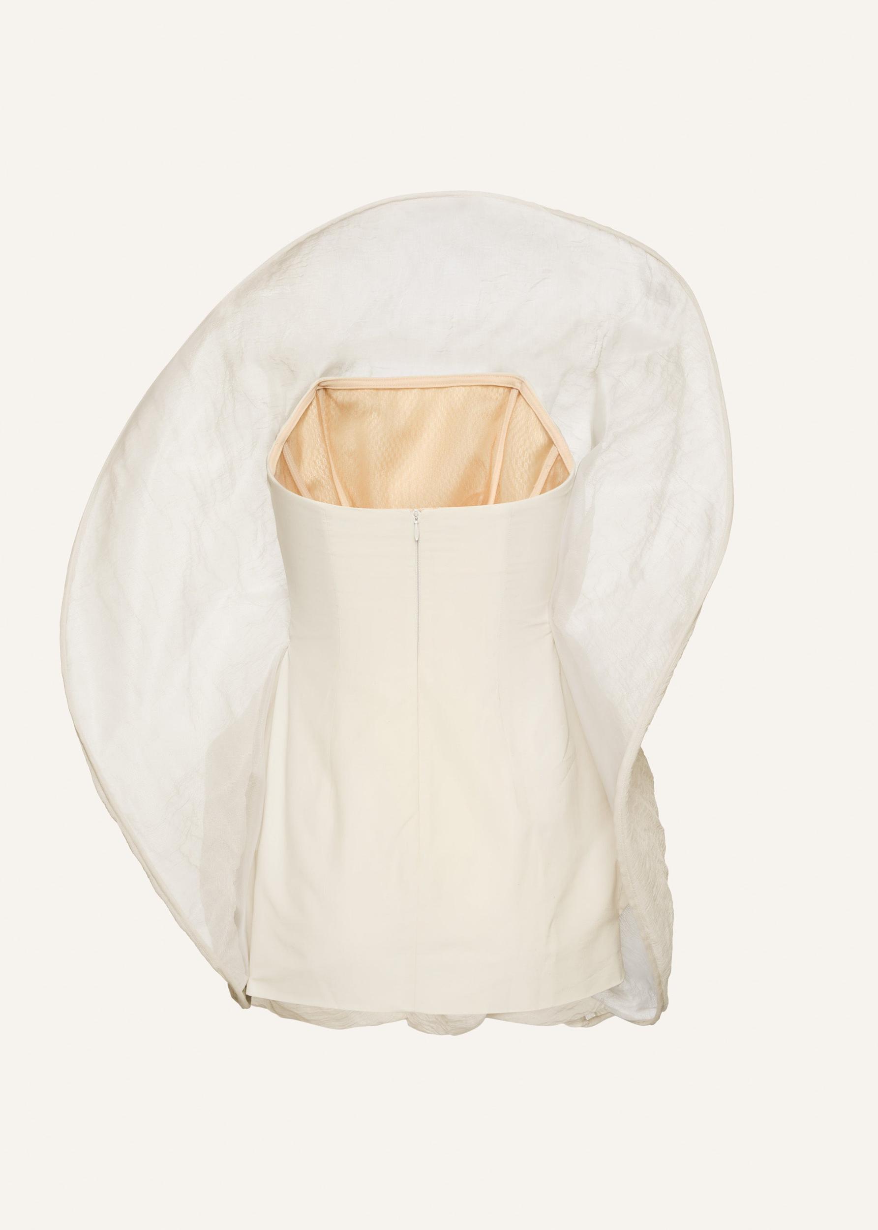 Strapless sculptural mini dress in beige Product Image