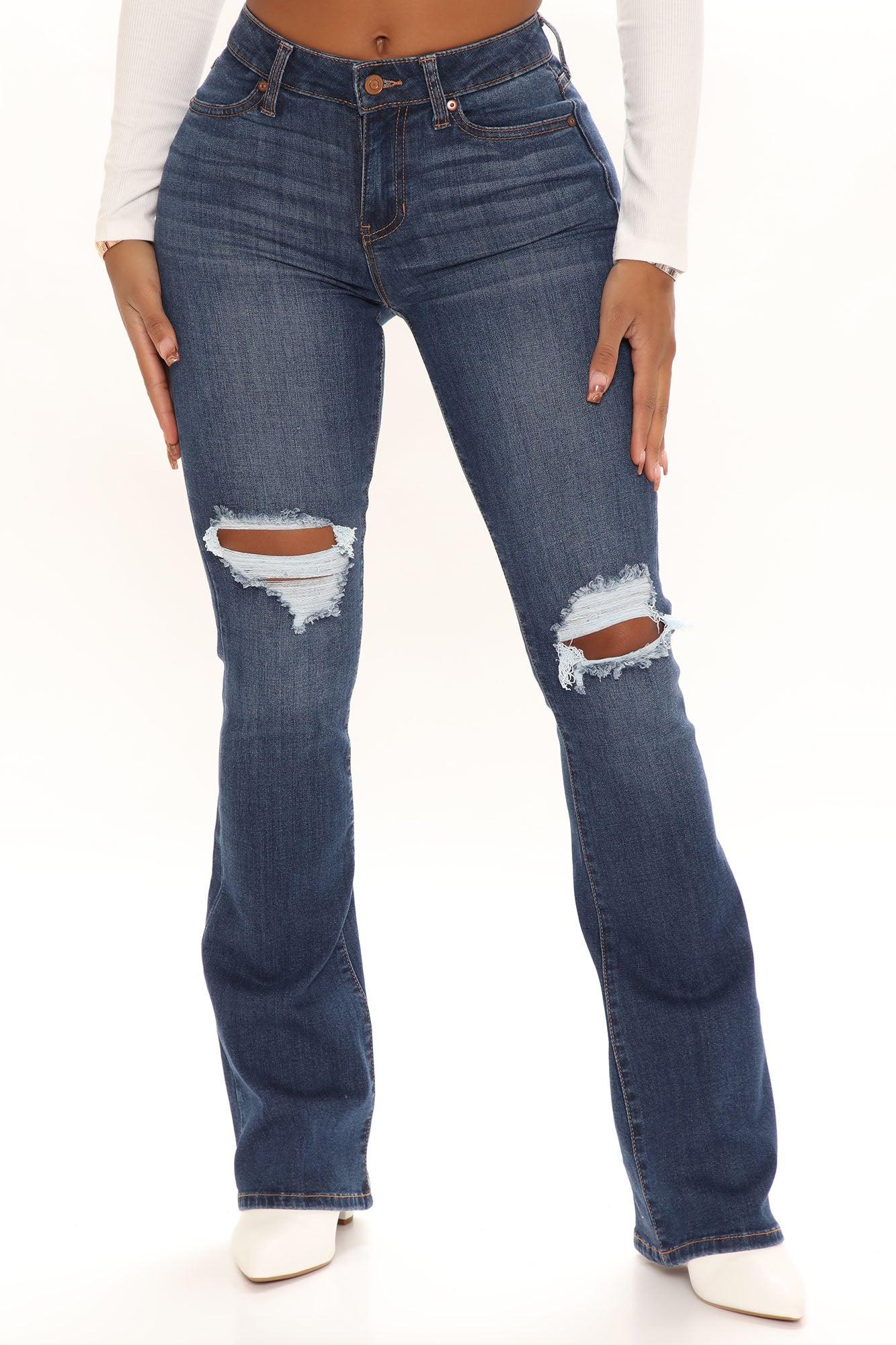 Jessie Mid Rise Distressed Bootcut Jean - Dark Wash Product Image