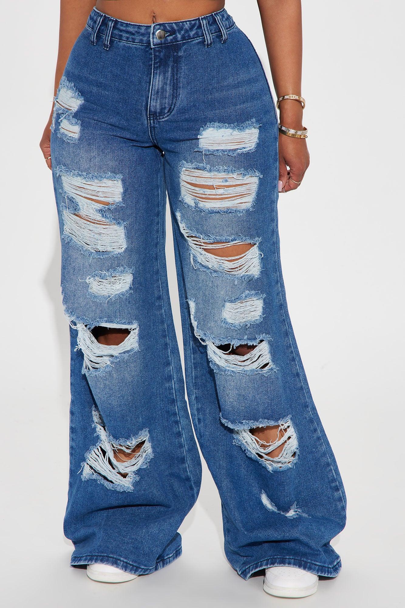 Wouldn't Change A Thing Ripped Baggy Jeans - Dark Wash Product Image