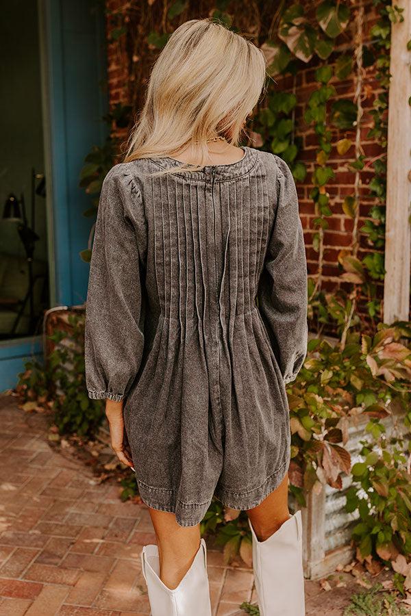 Big City Chic Denim Romper in Vintage Black Product Image