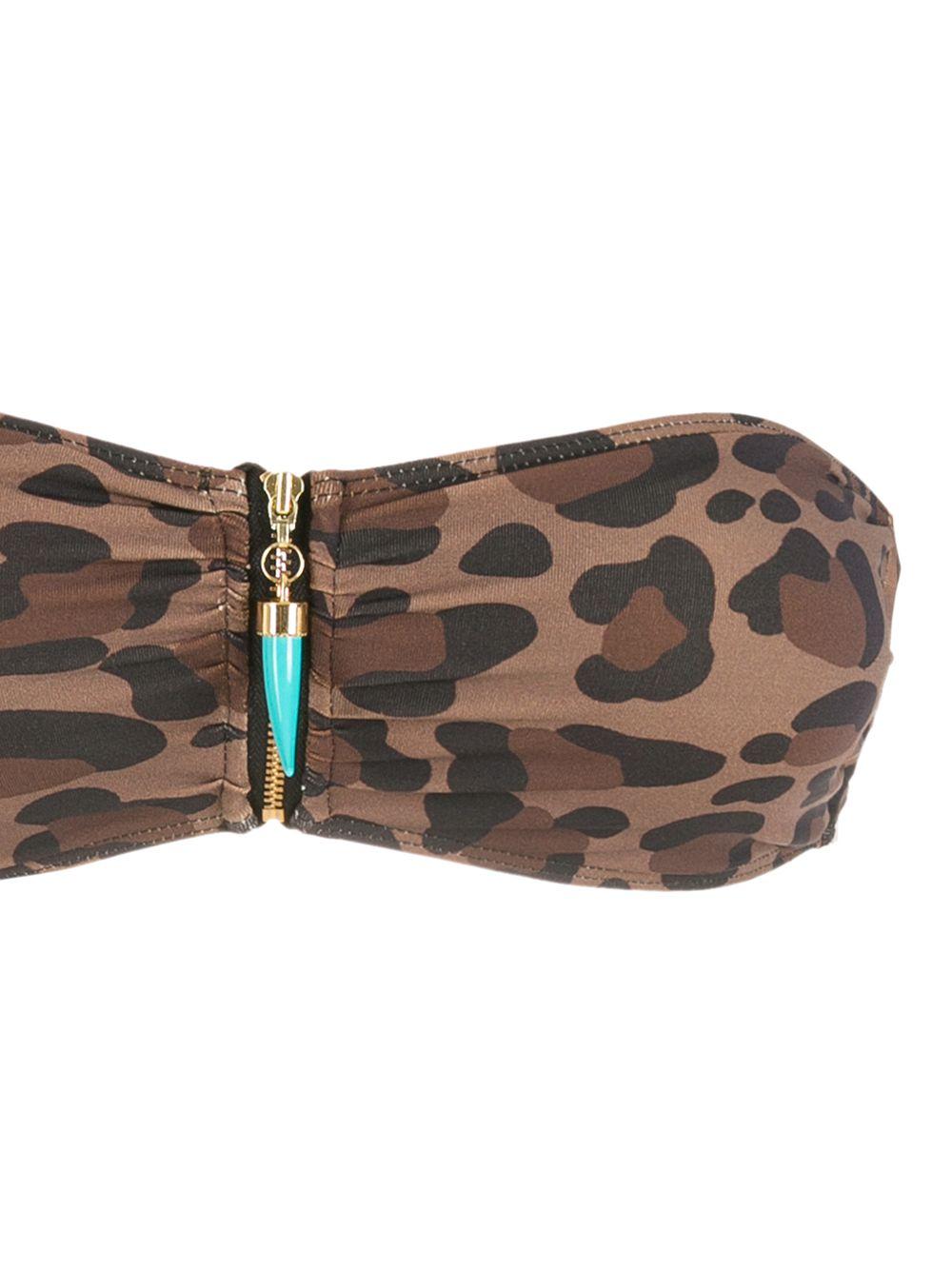 leopard-print bandeau bikini set  Product Image