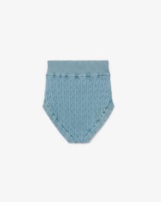 Short Cable Knit Washed Effect Shorts Product Image