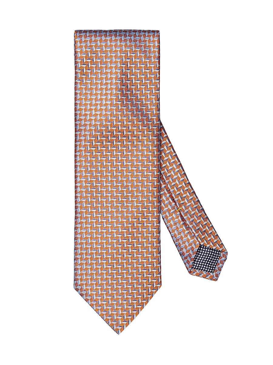 Mens Geometric Woven Silk Tie Product Image
