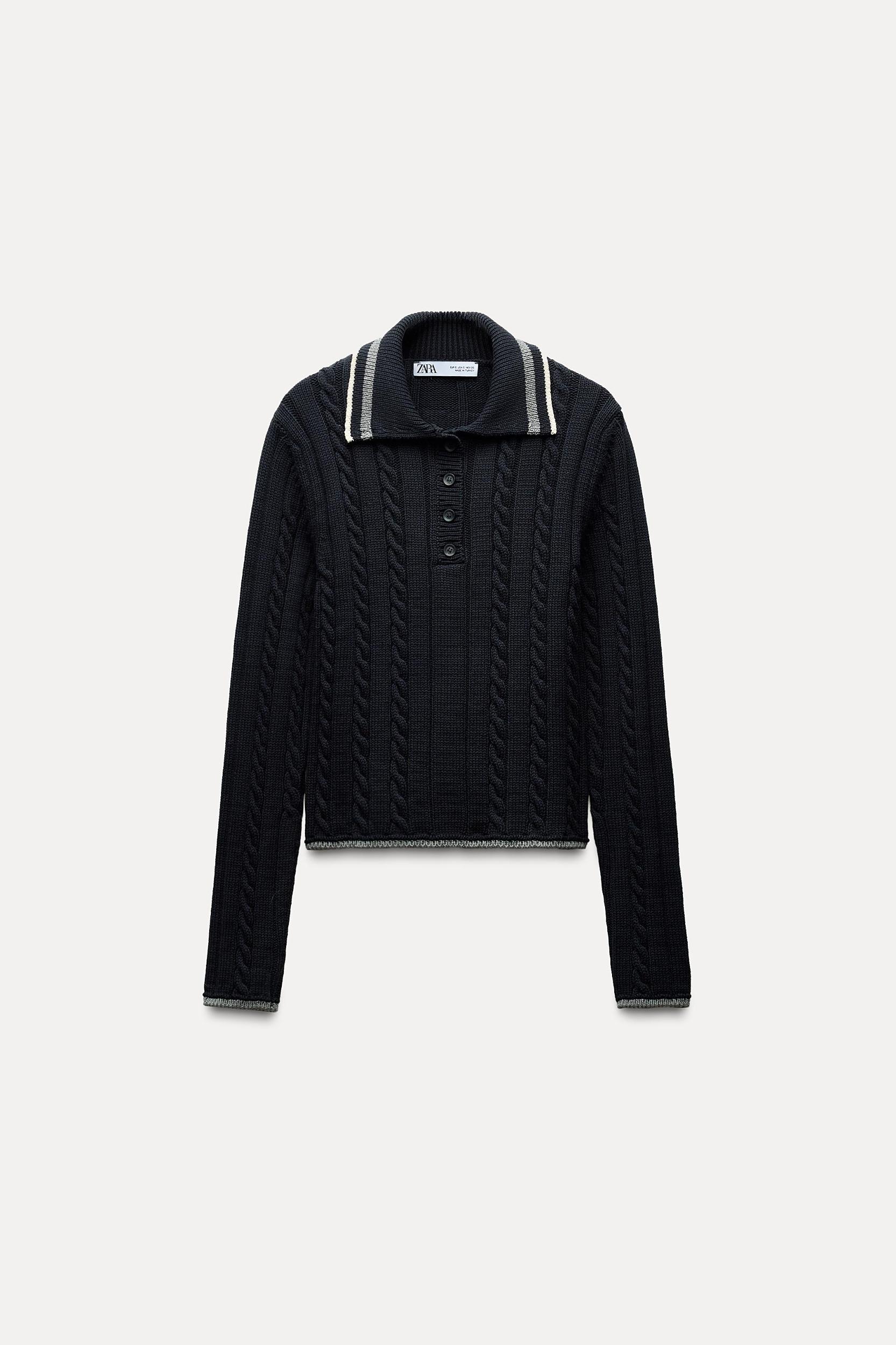 PIPING KNIT POLO SWEATER Product Image