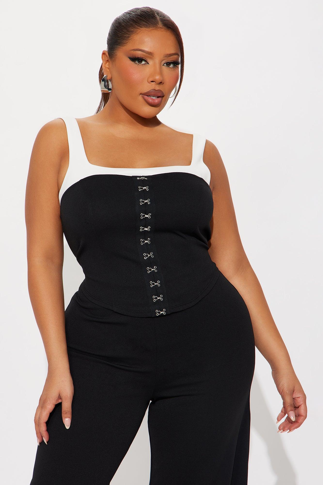 Callie Color Block Wide Leg Pant Set - Black Female Product Image