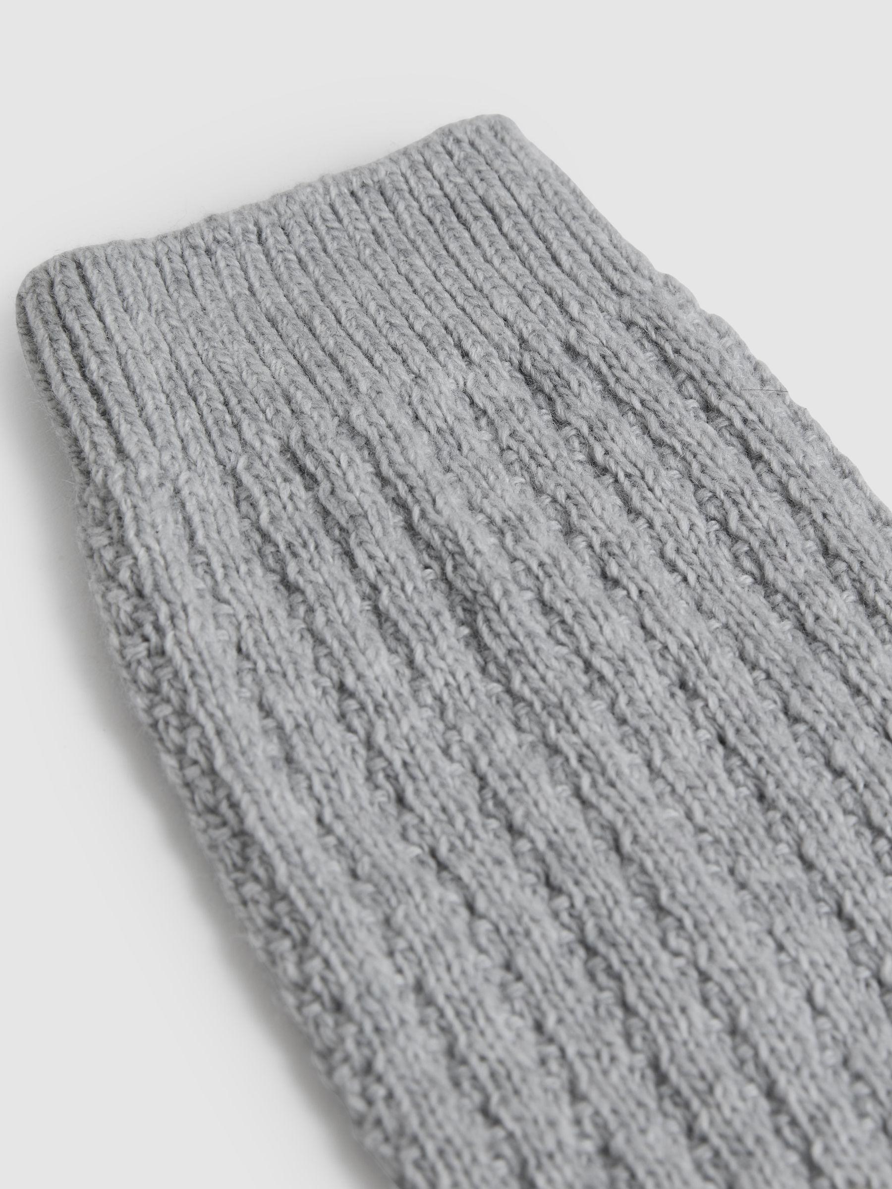 Ribbed Socks with Wool and Cashmere in Grey Product Image