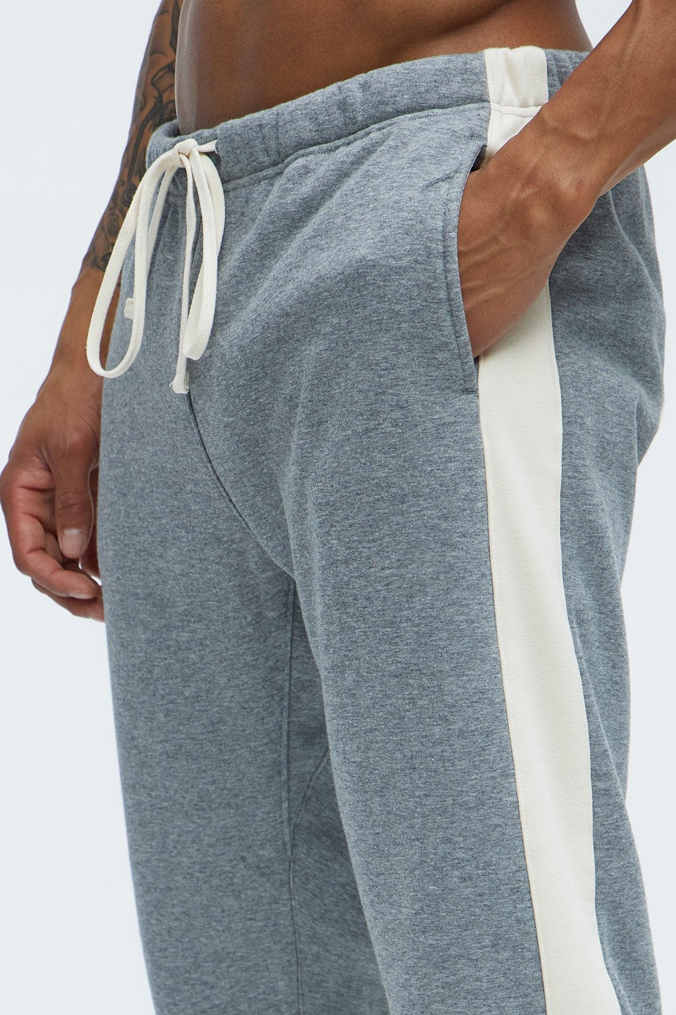 Tyson Heavyweight Striped Jogger - Heather Grey Product Image