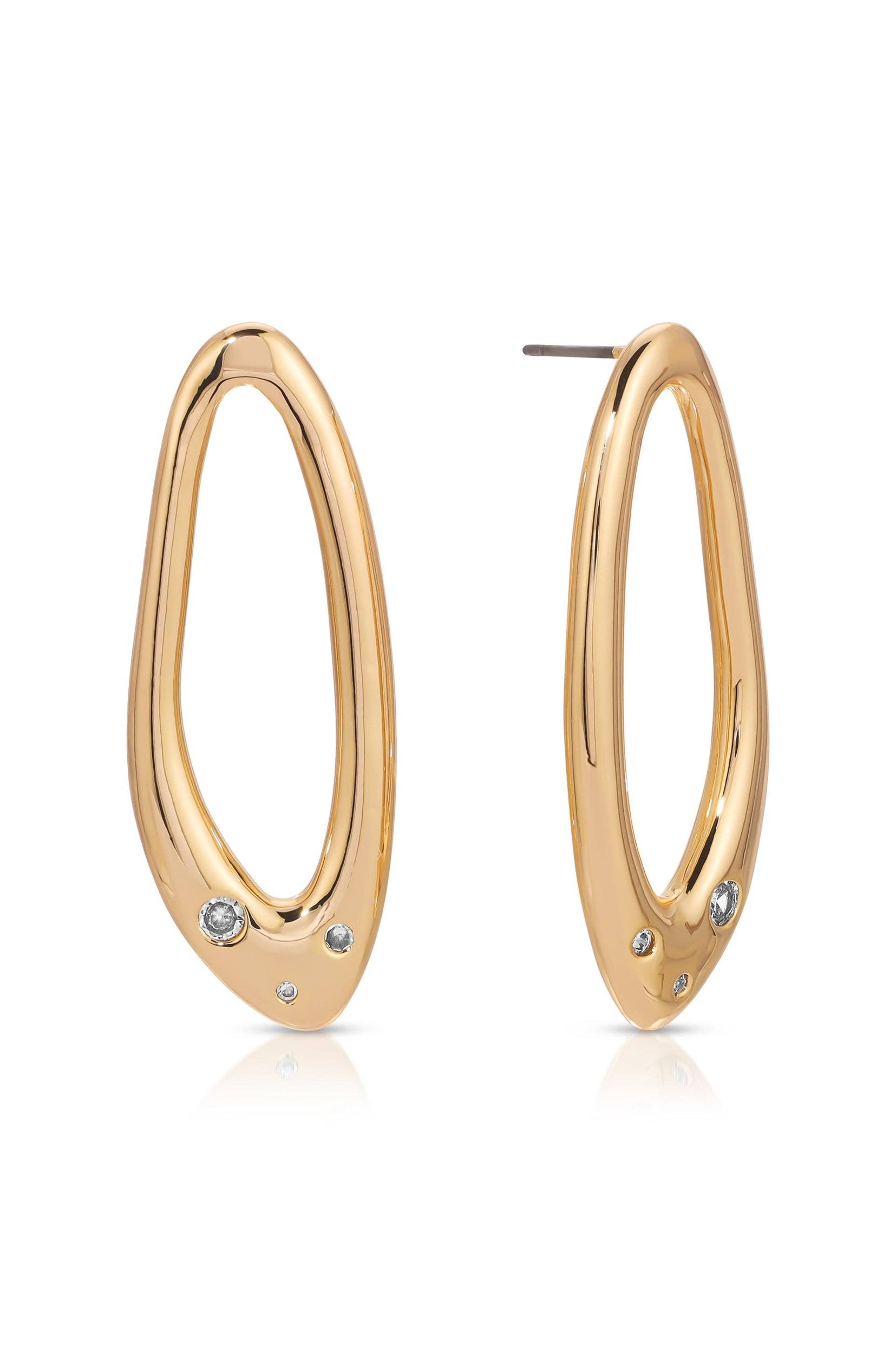 Molten Crystal Dotted Oval Earrings Product Image