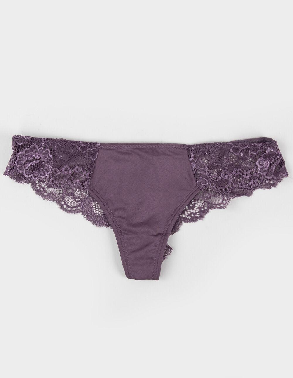 FULL TILT Lace Side Thong - BLACK Product Image