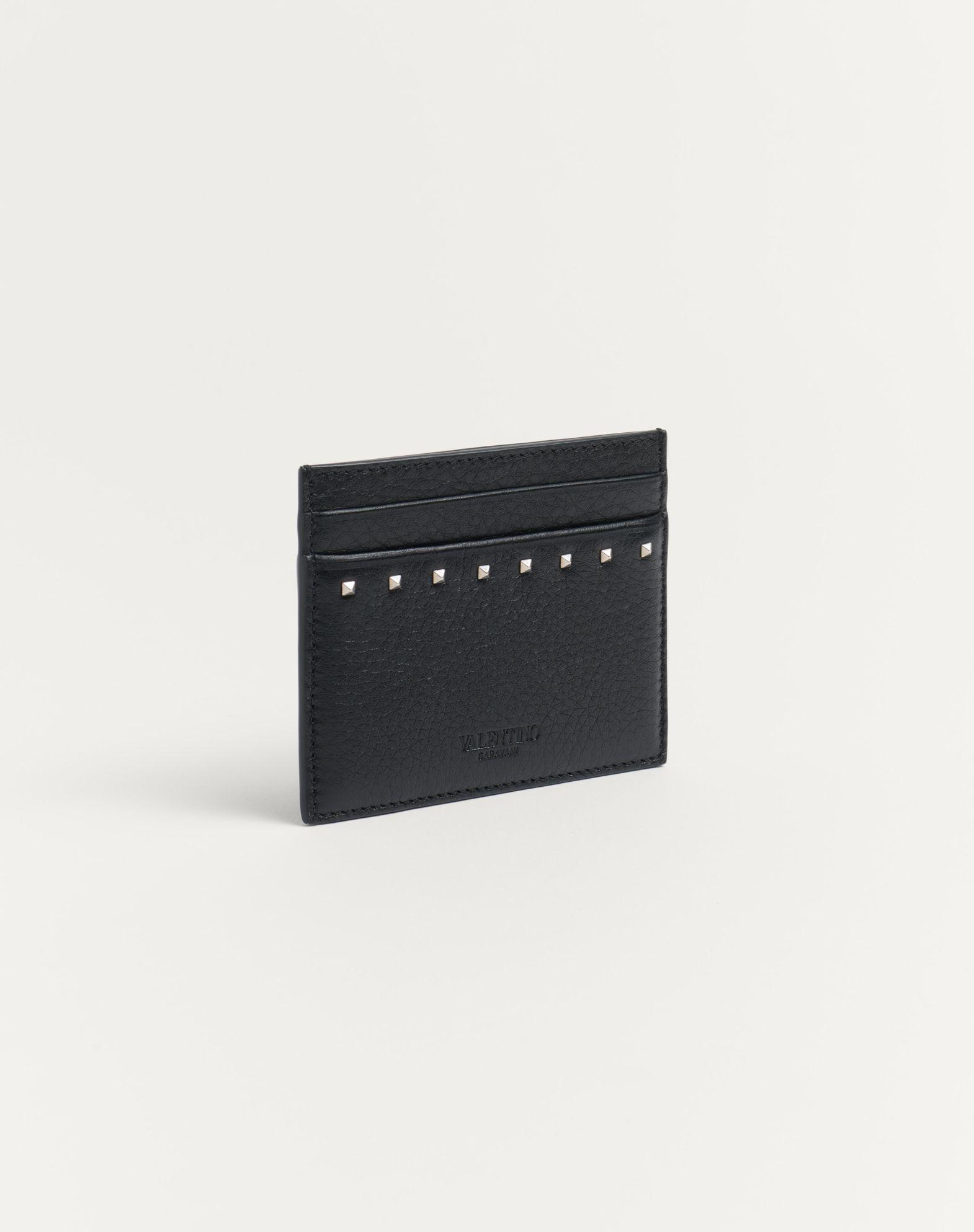 Rockstud Grainy Calfskin Cardholder Product Image