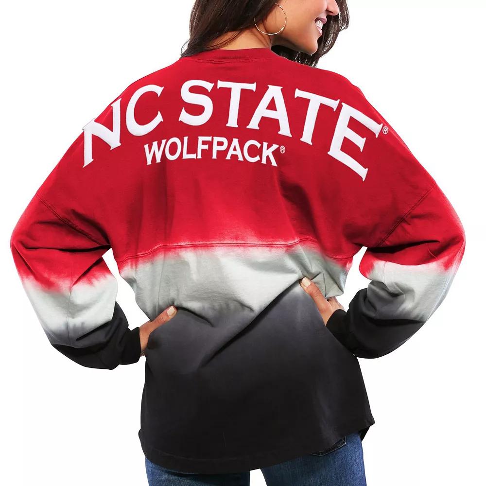 Women's Red NC State Wolfpack Ombre Long Sleeve Dip-Dyed Spirit Jersey, Size: XS, Nst Red Product Image