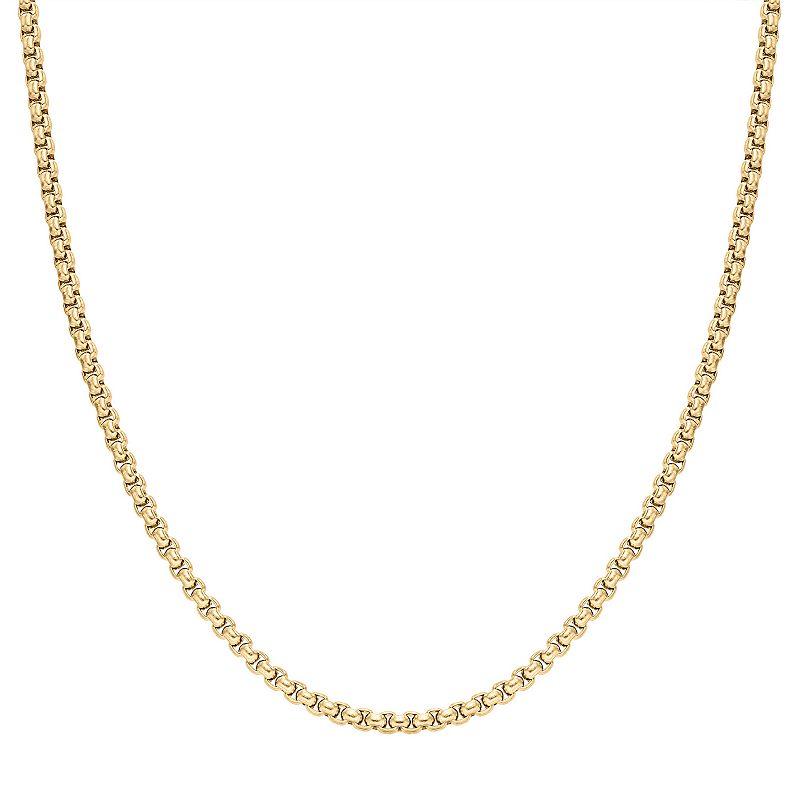 Mens LYNX Stainless Steel 3.5 mm Box Chain Necklace Gold Tone Product Image