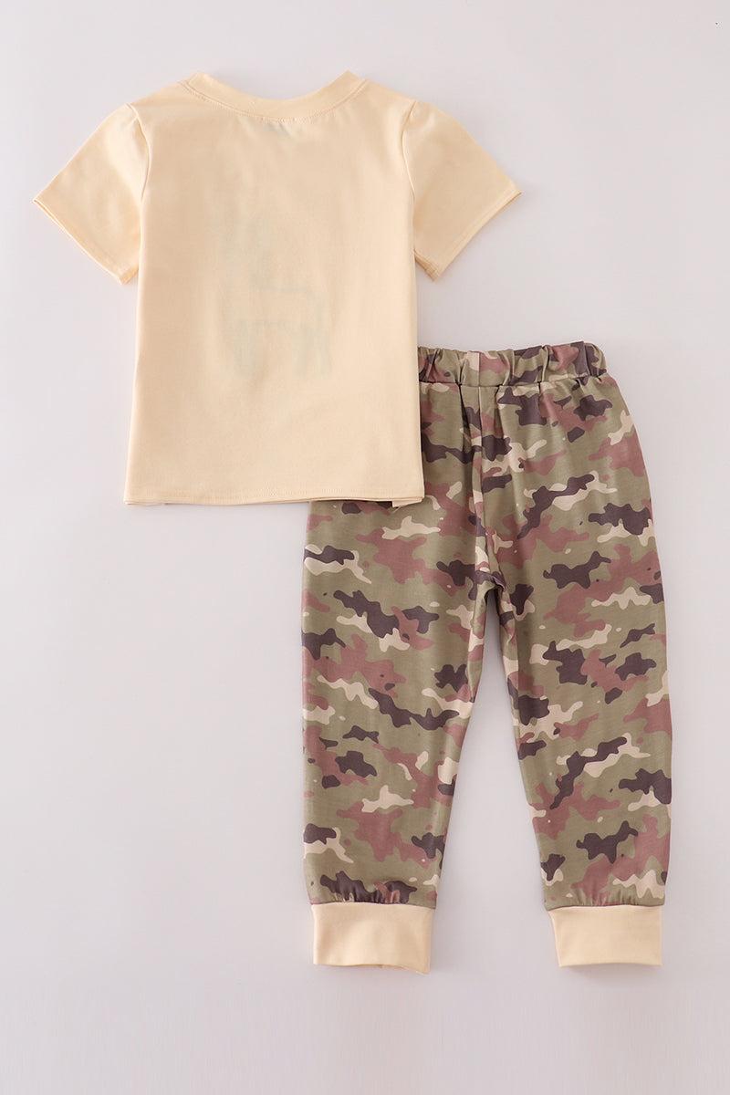 Camouflage antler embroidery pants set Product Image