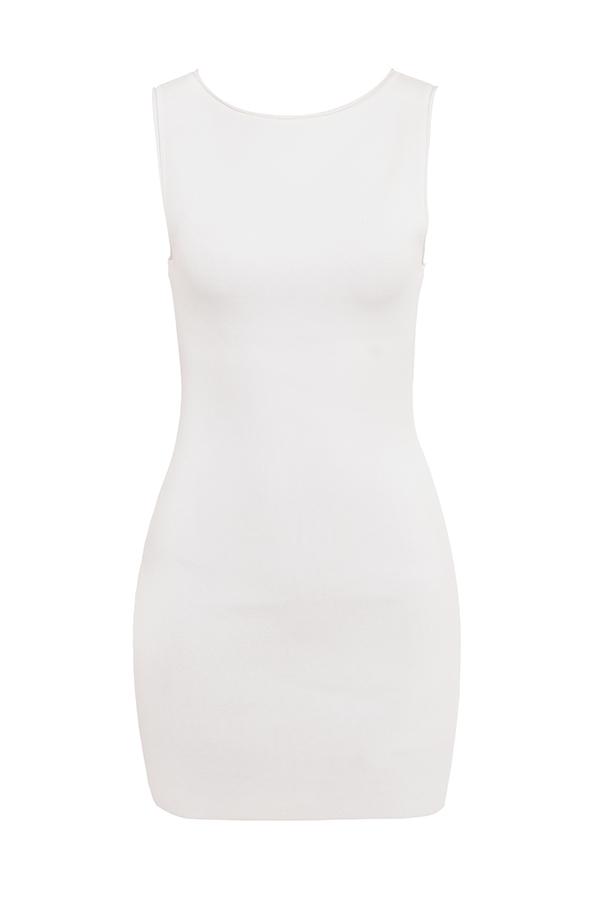 Laguna  white stretch knit mini dress - sale Product Image
