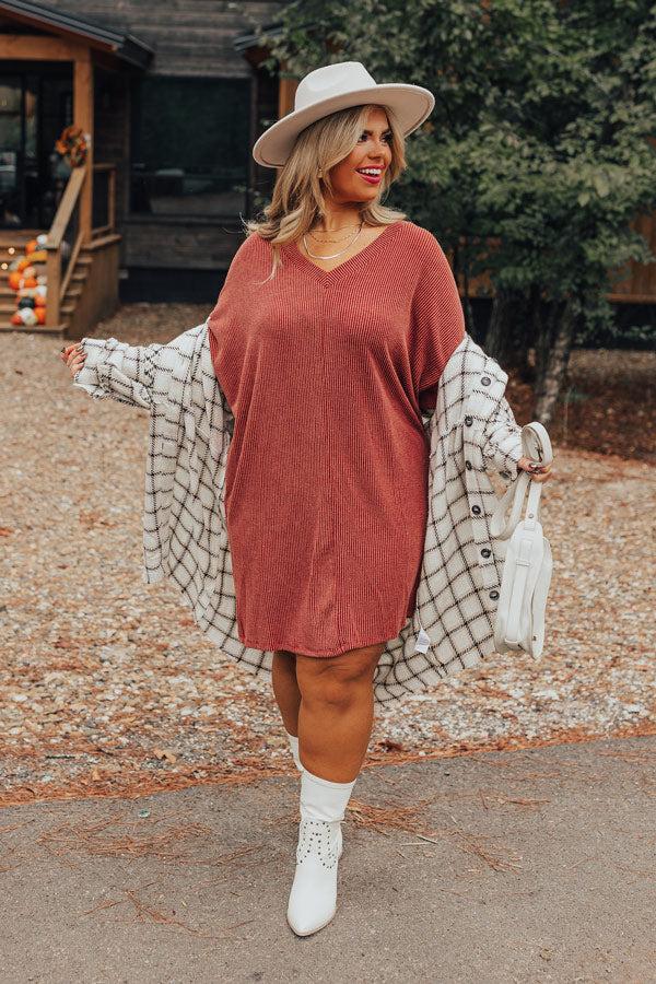 Casual Chats Shift Dress In Rustic Rose Curves Product Image
