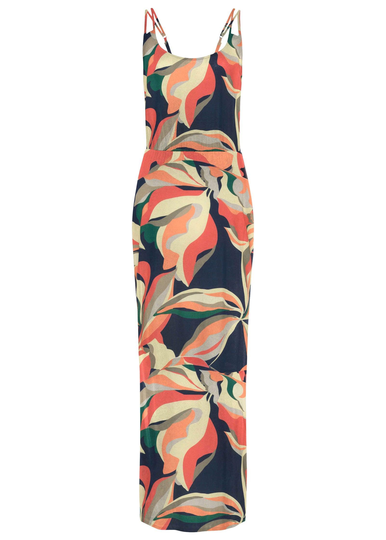 High Slit Maxi Dress - Navy Multi Product Image