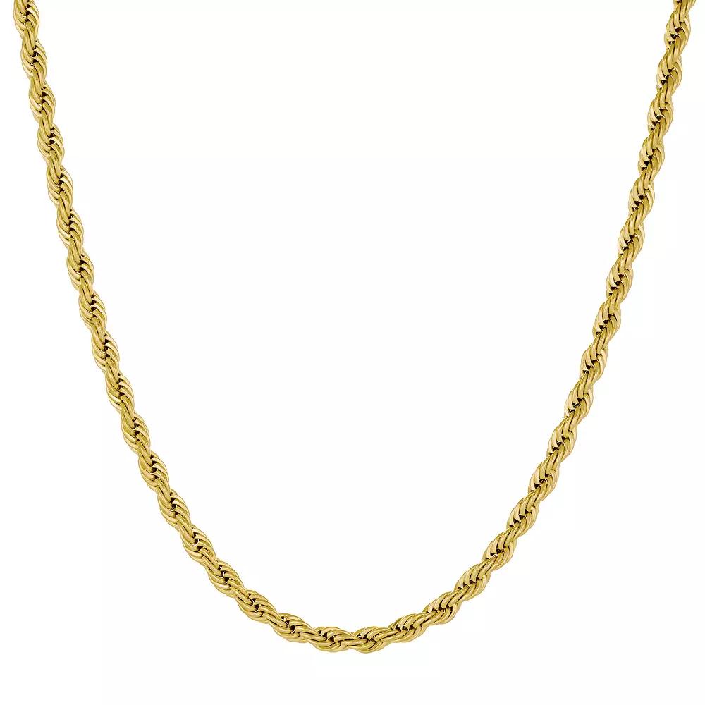 Men's LYNX Stainless Steel Rope Chain Necklace, Size: 30", Gold Tone Product Image