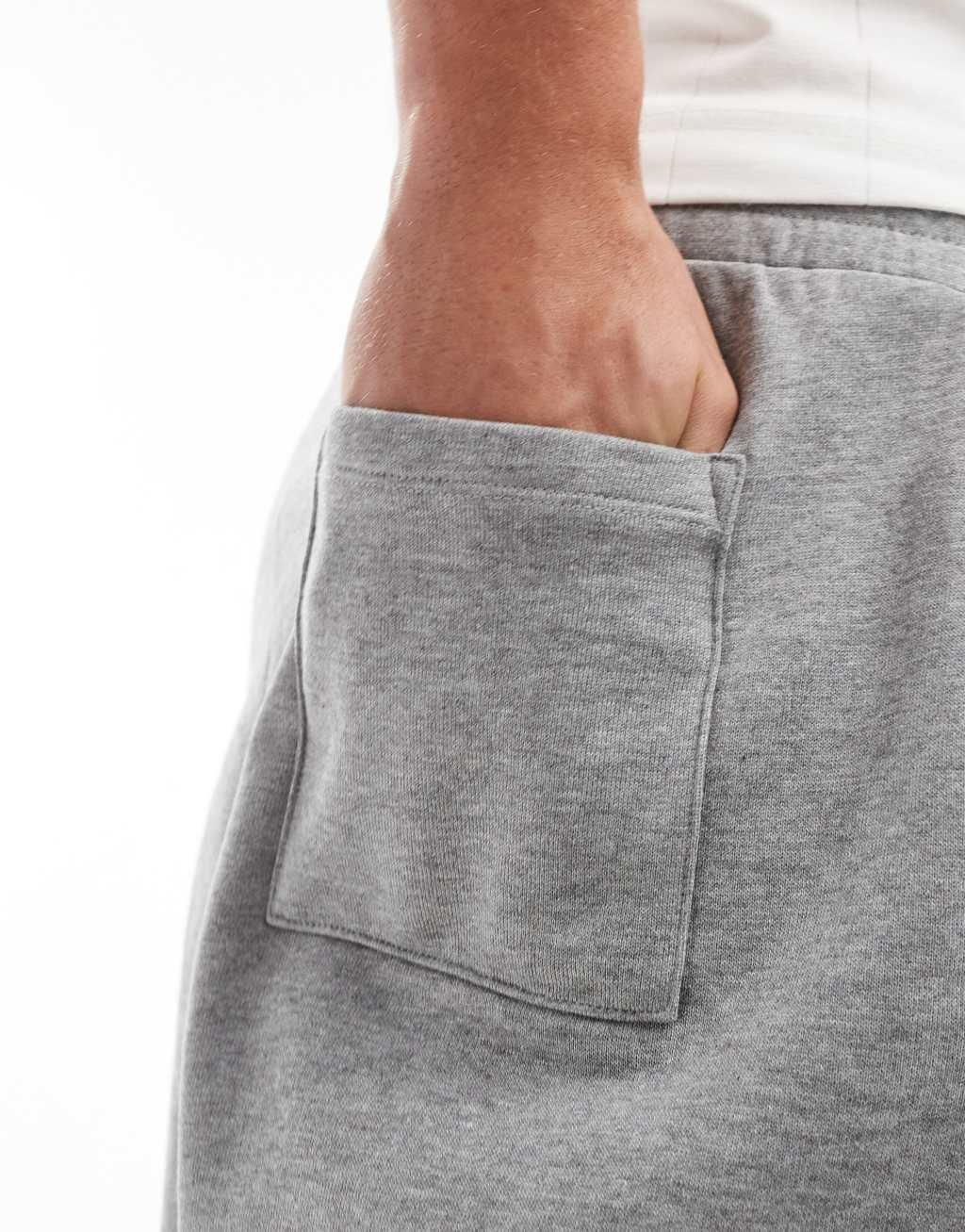 ASOS DESIGN essential wide leg joggers in heather gray Product Image