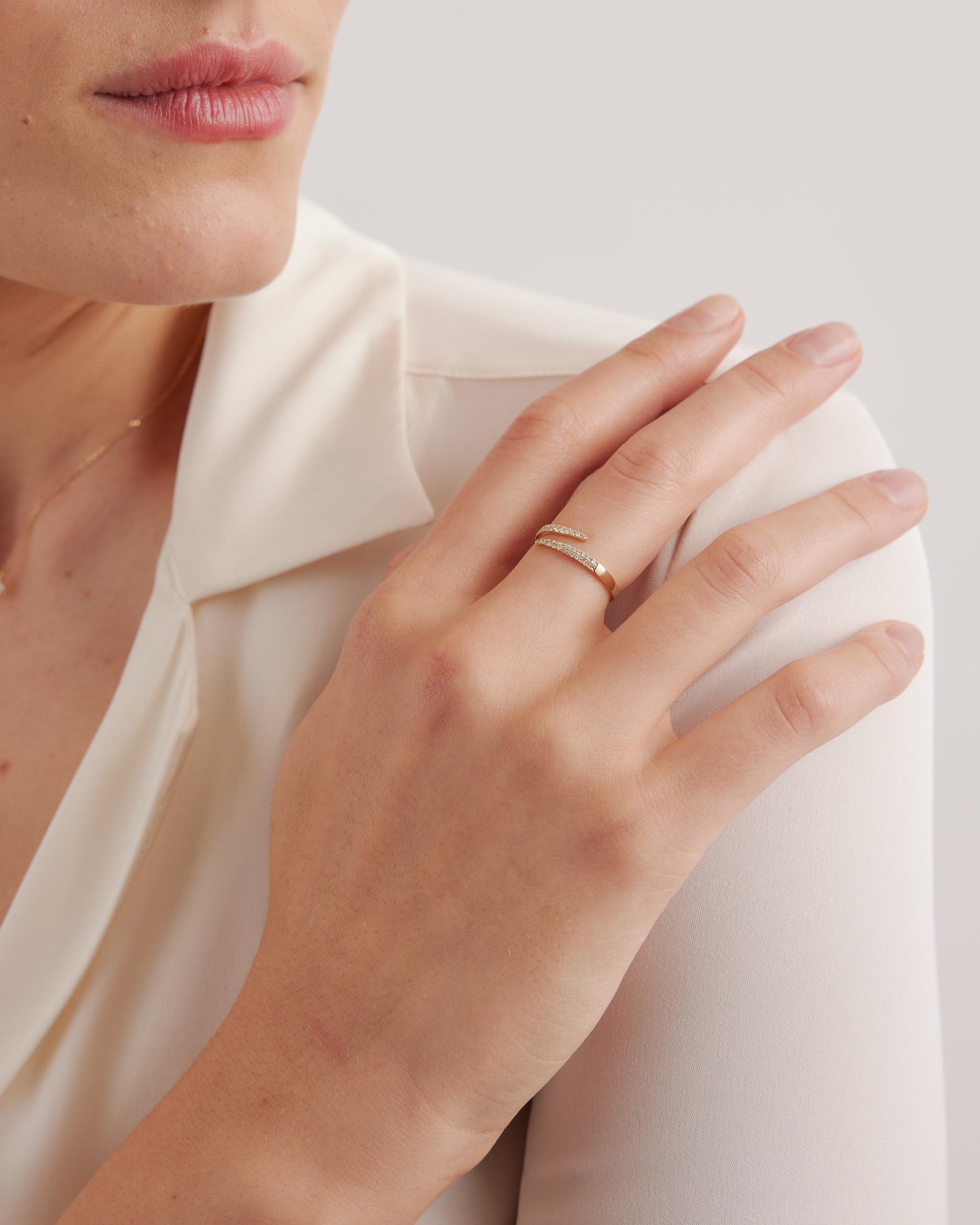 Quince | Women's 14K Gold Diamond Wrap Ring Product Image