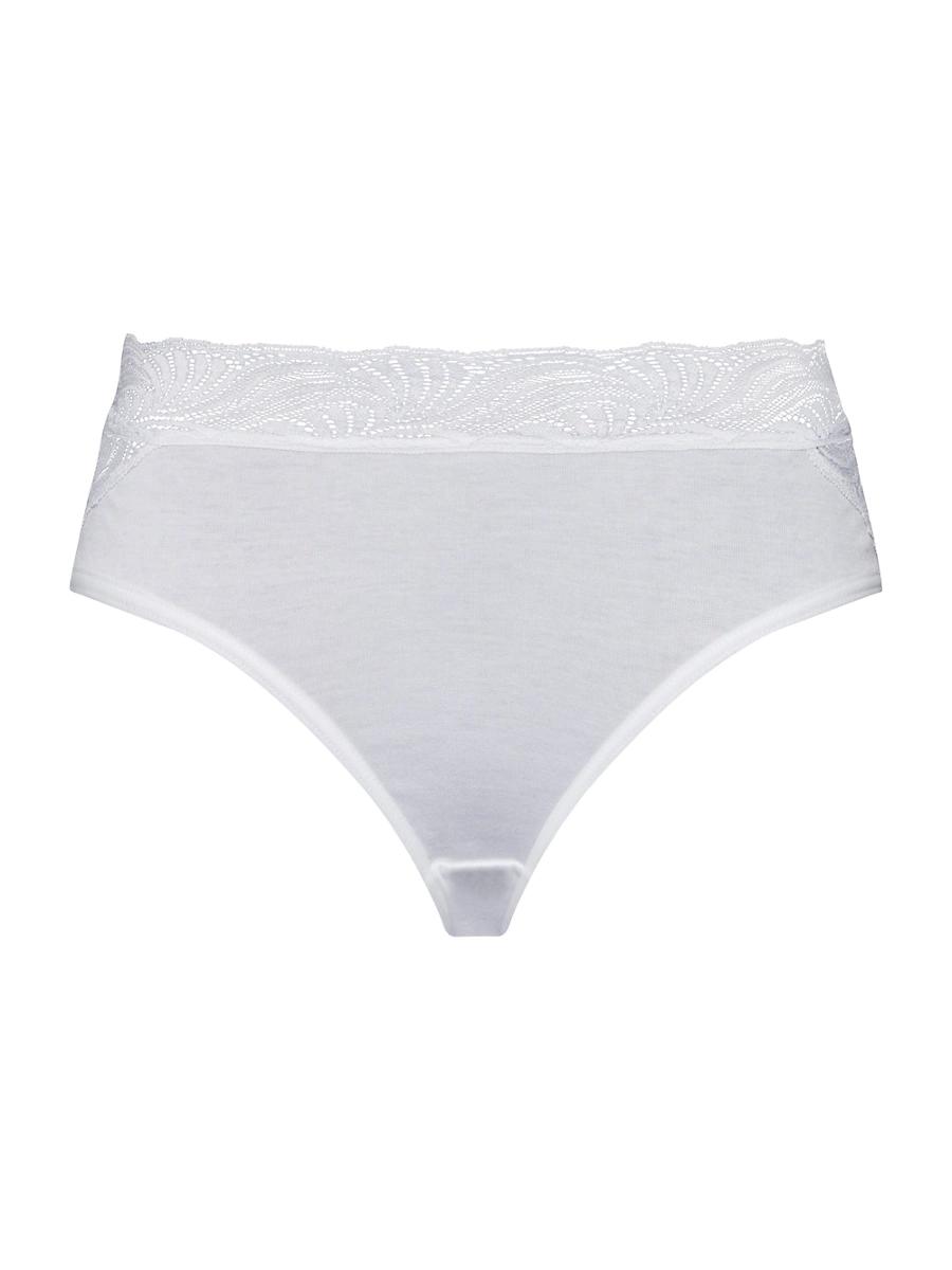 Womens Cotton Delight Lace-Trim Briefs Product Image