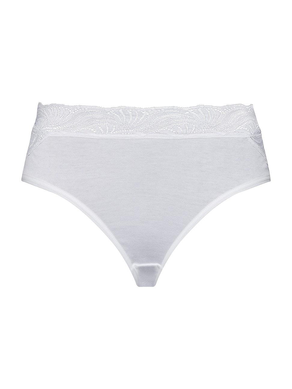 Womens Cotton Delight Lace-Trim Briefs Product Image