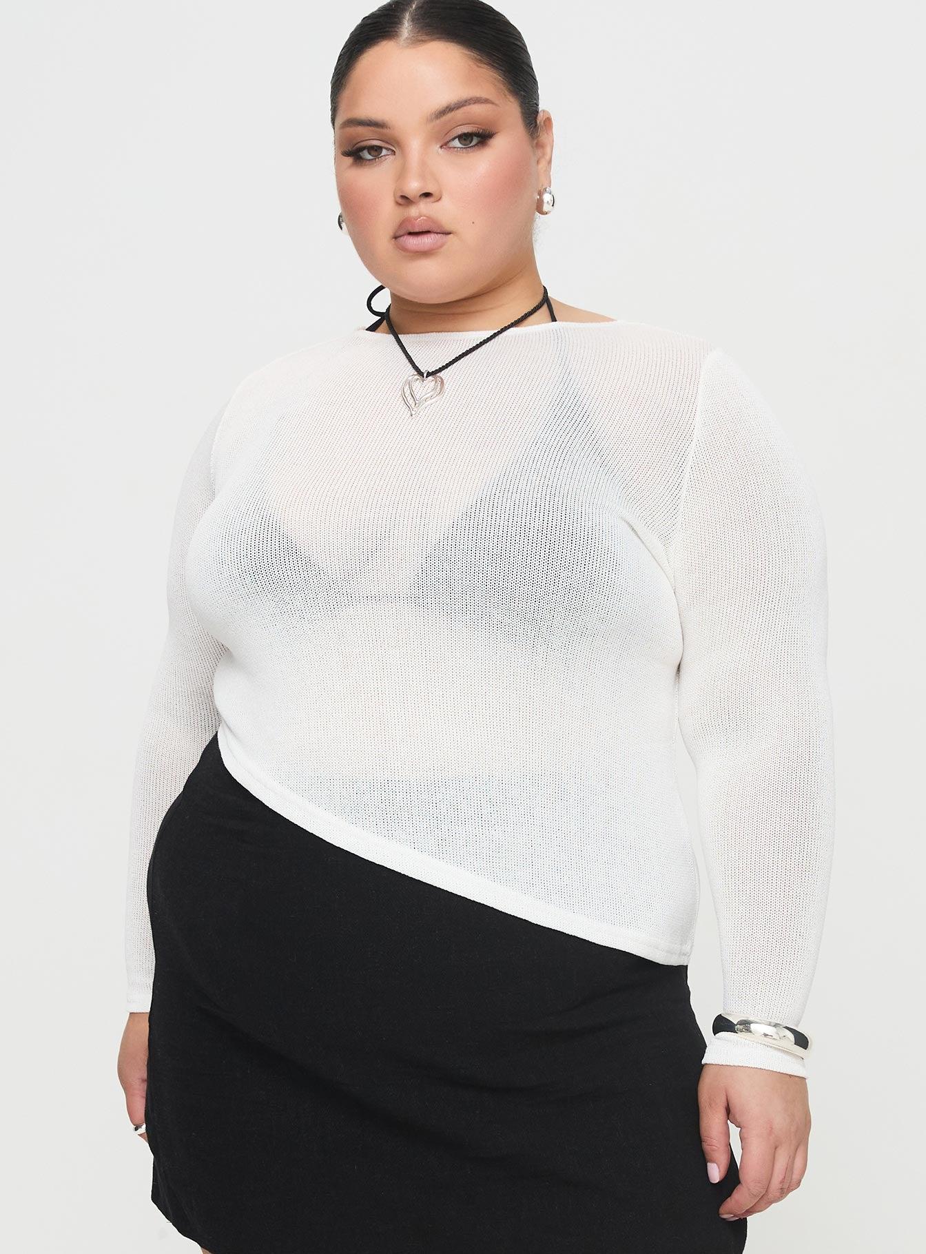 Pratt Long Sleeve Top White Curve Product Image