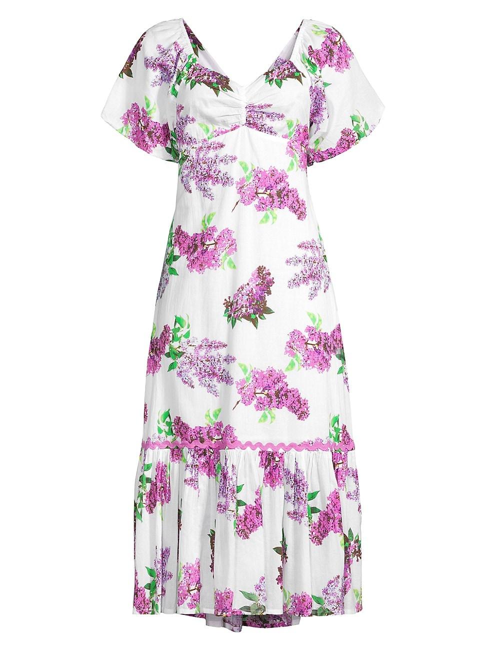 Womens Huxley Floral Midi-Dress - Product Image