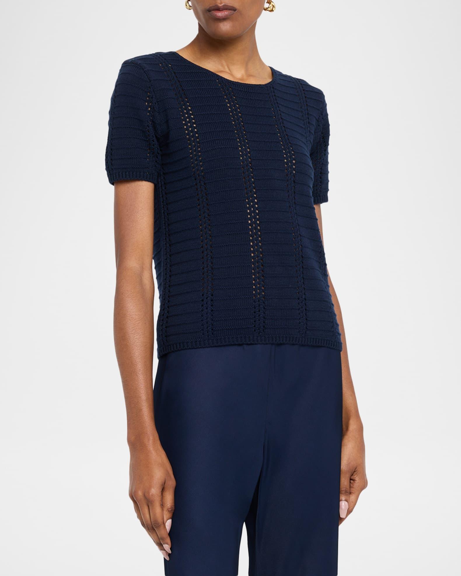 Jayden Shrunken Short-Sleeve Knit Top Product Image