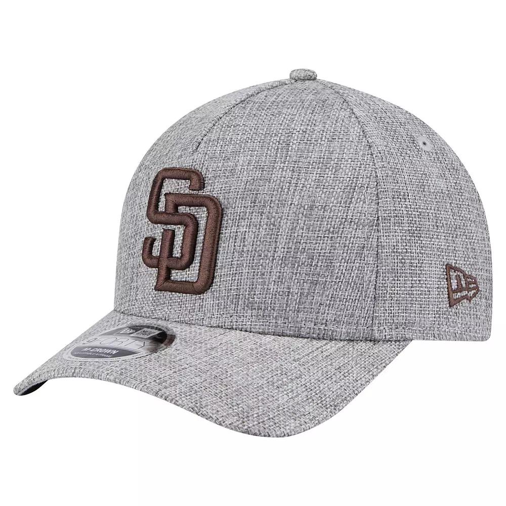Men's New Era Gray San Diego Padres Cotton Weave M-Crown A-Frame 9FORTY Adjustable Hat, Grey Product Image