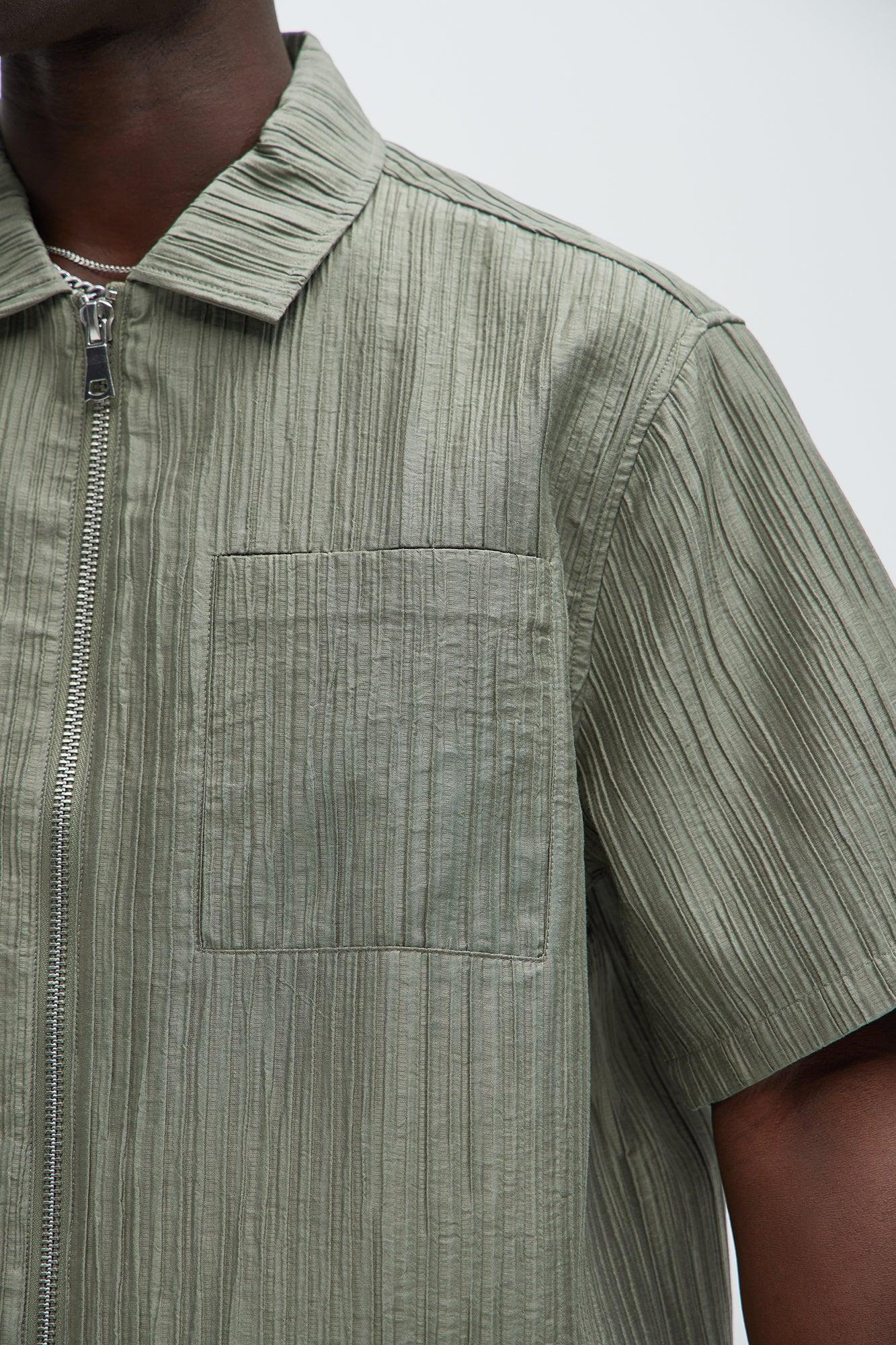 Niles Textured Shirt - Olive Product Image