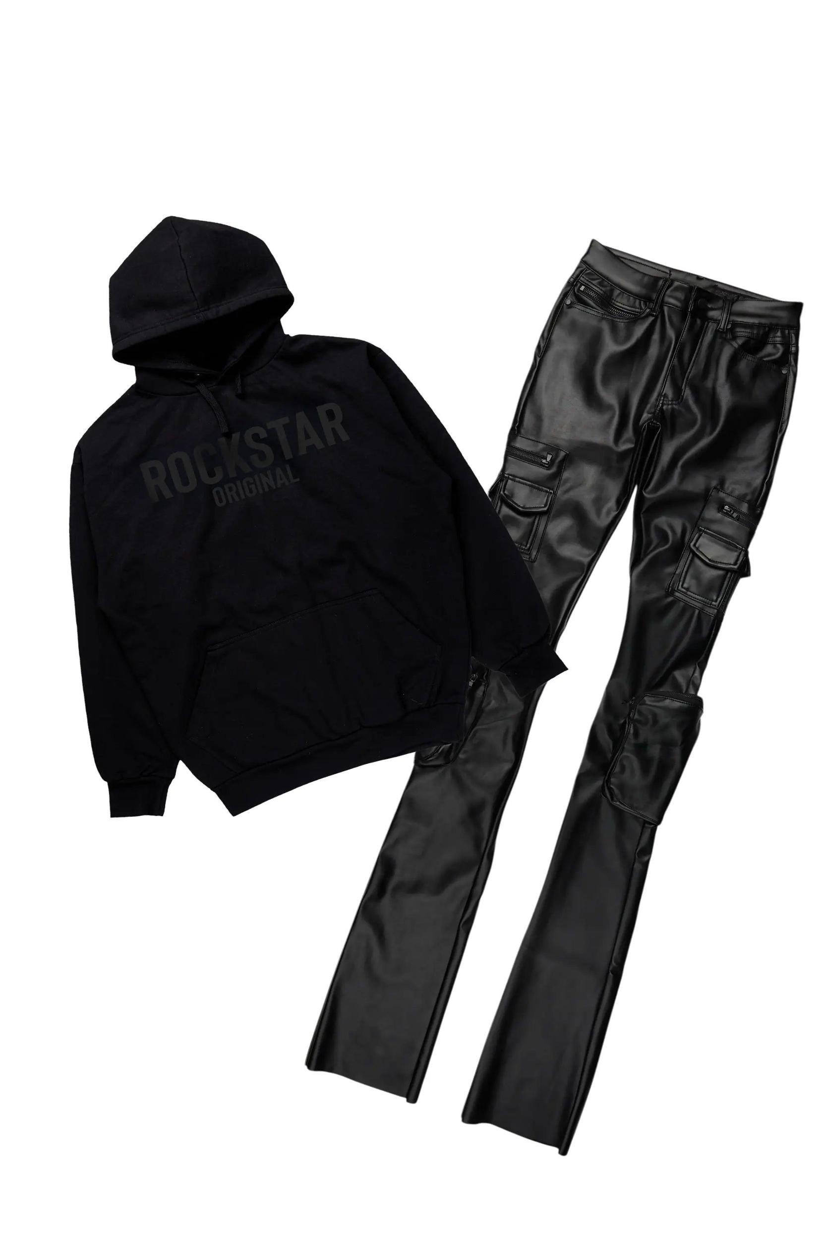 Sana Hoodie/Super Stacked Flare PU Jean Bundle Male Product Image