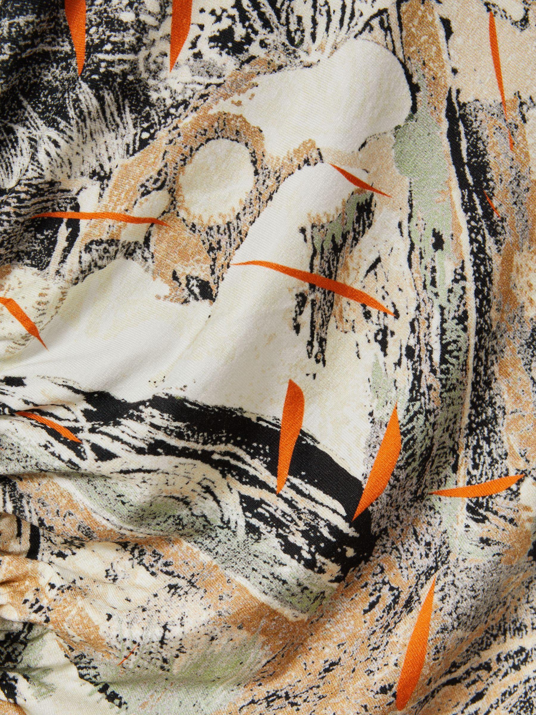 Printed Jersey Midi Dress in Multi Product Image