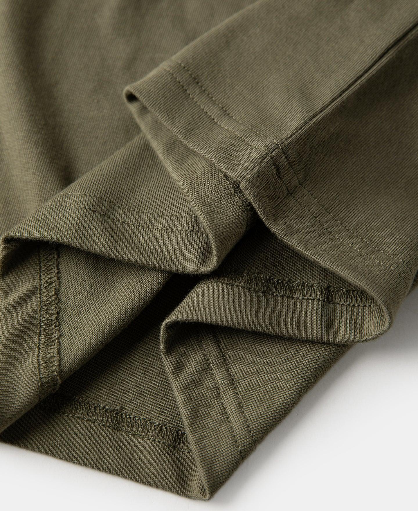 Vintage Short Sleeve Henley T-Shirt - Olive Product Image