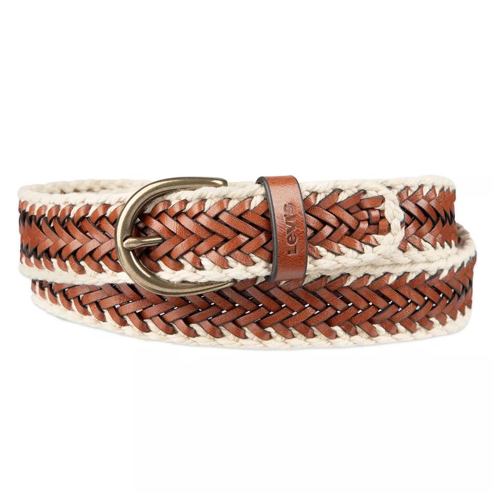 Women's Levi's® Fully Adjustable Leather Raffia Braided Belt, Size: Large Product Image