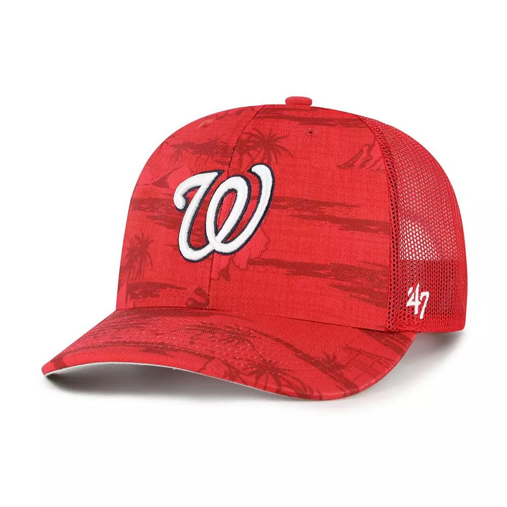 Men's '47 Red Washington Nationals Fiji Trucker Adjustable Hat Product Image
