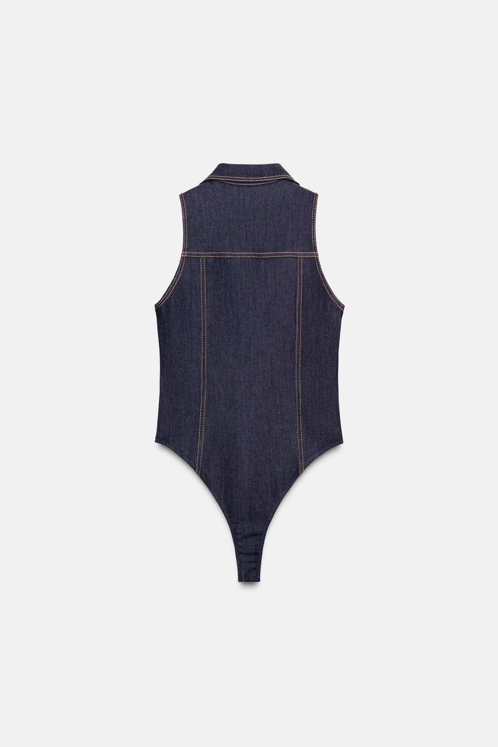Z1975 FITTED DENIM BODYSUIT Product Image