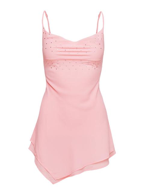 Fiasco Cowl Neck Mini Dress Pink Product Image