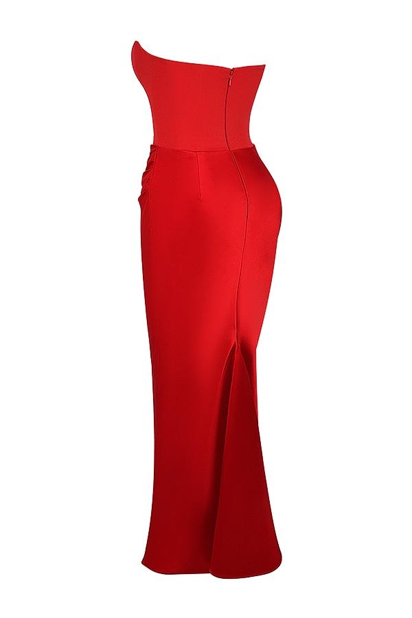 Persephone  scarlet strapless corset maxi dress Product Image