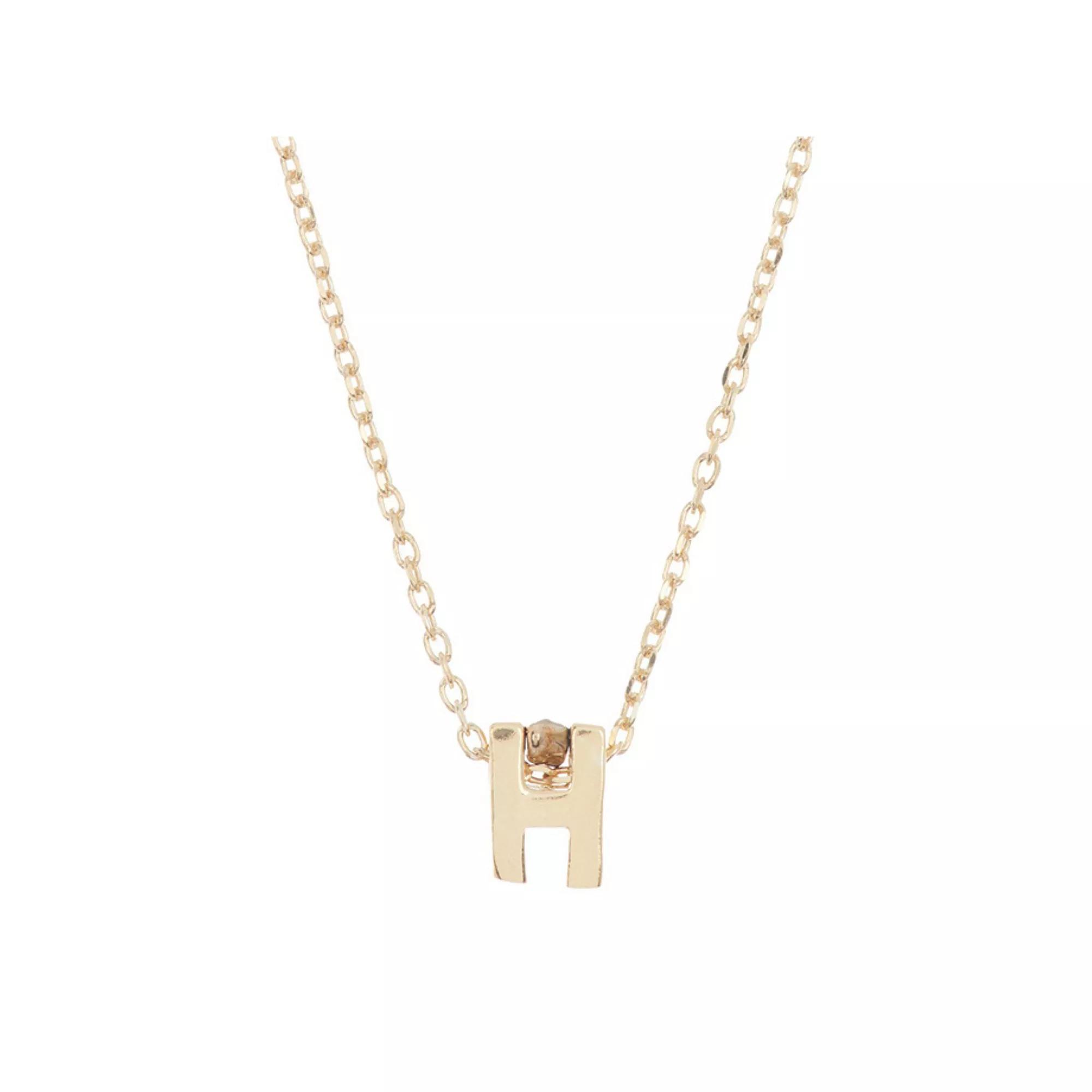 Adornia Mini Initial Pendant Necklace, Women's, Gold Tone H Product Image