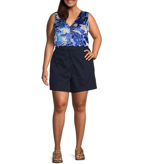 Skies Are Blue Plus Size Printed Sleeveless Woven Top Product Image