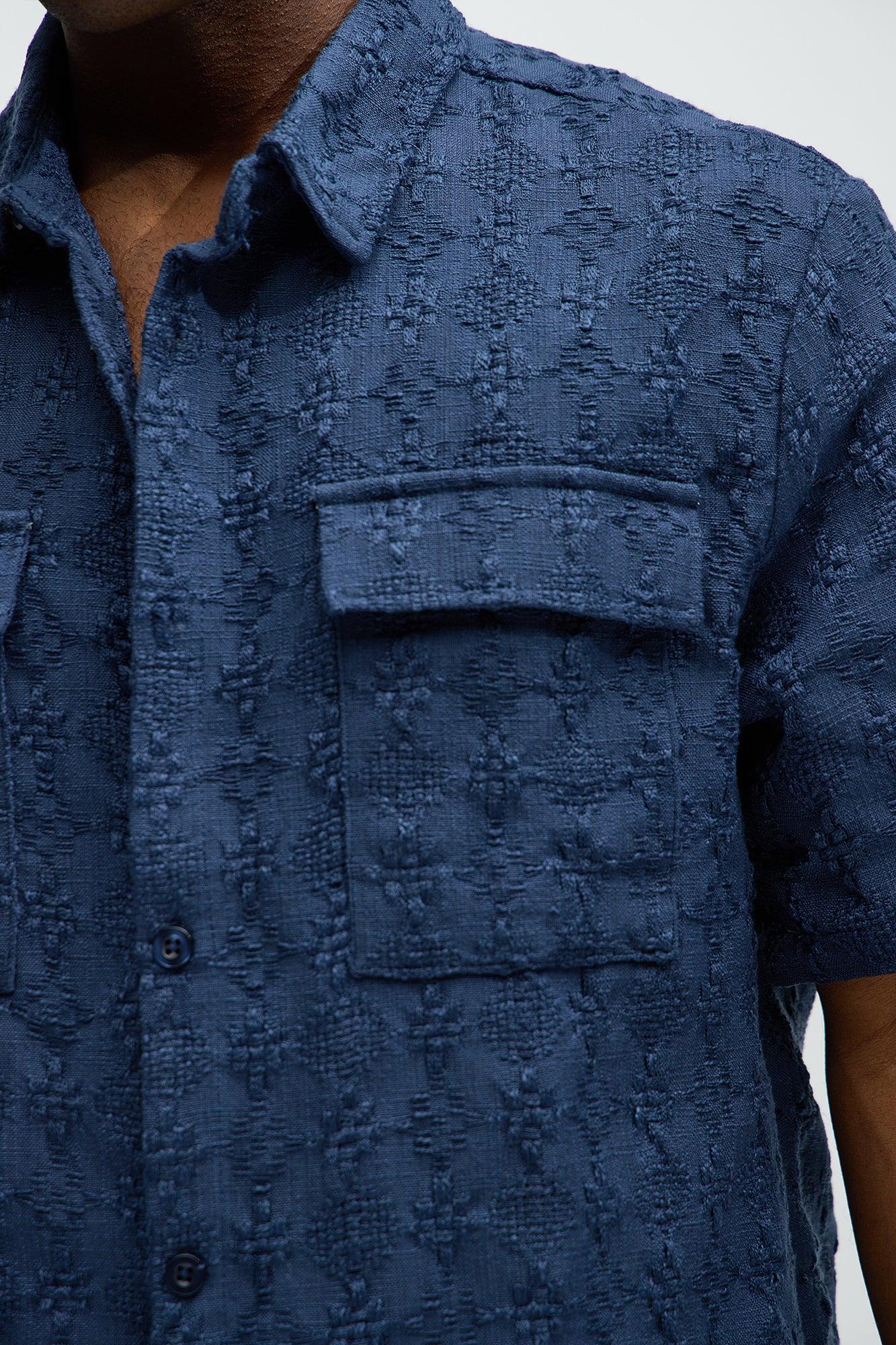 Mav Textured Shirt - Navy Product Image