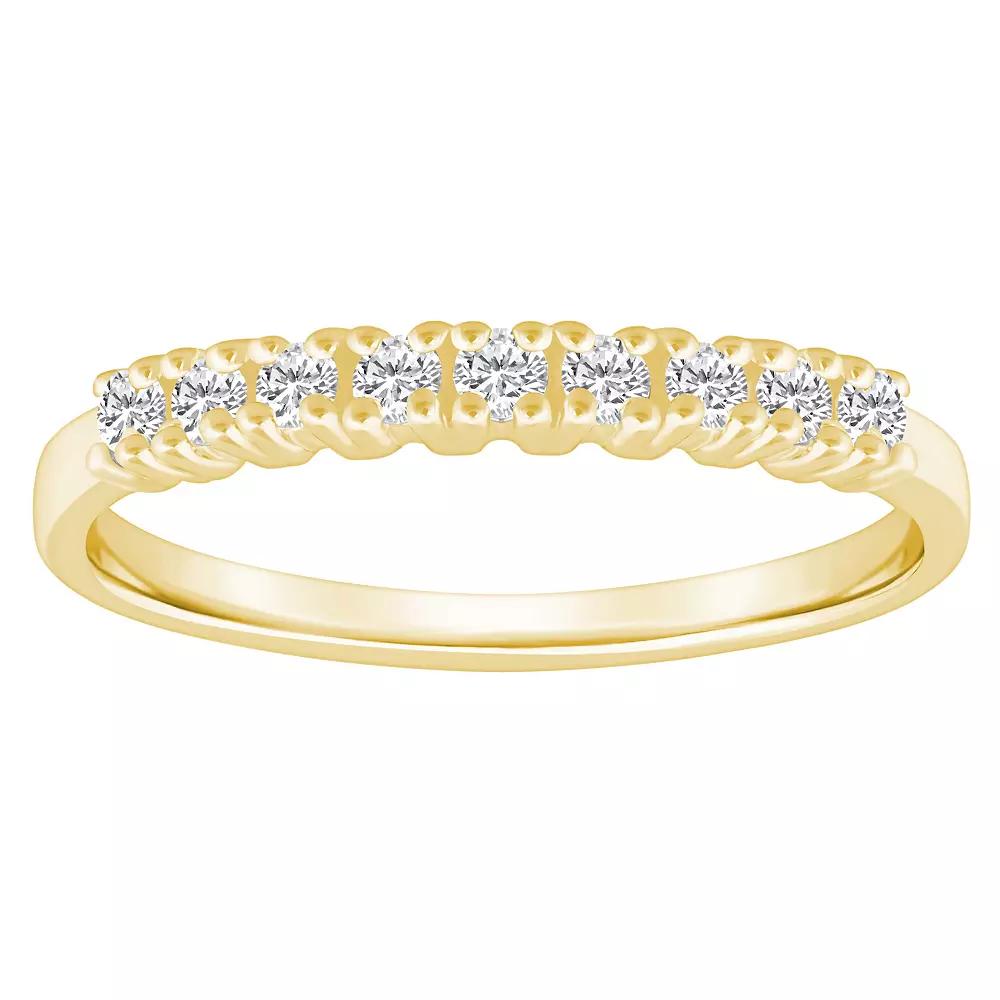 Alyson Layne 14k Gold 1/4 Carat T.W. Diamond 9-Stone Wedding Ring, Women's, Size: 6, Yellow Product Image