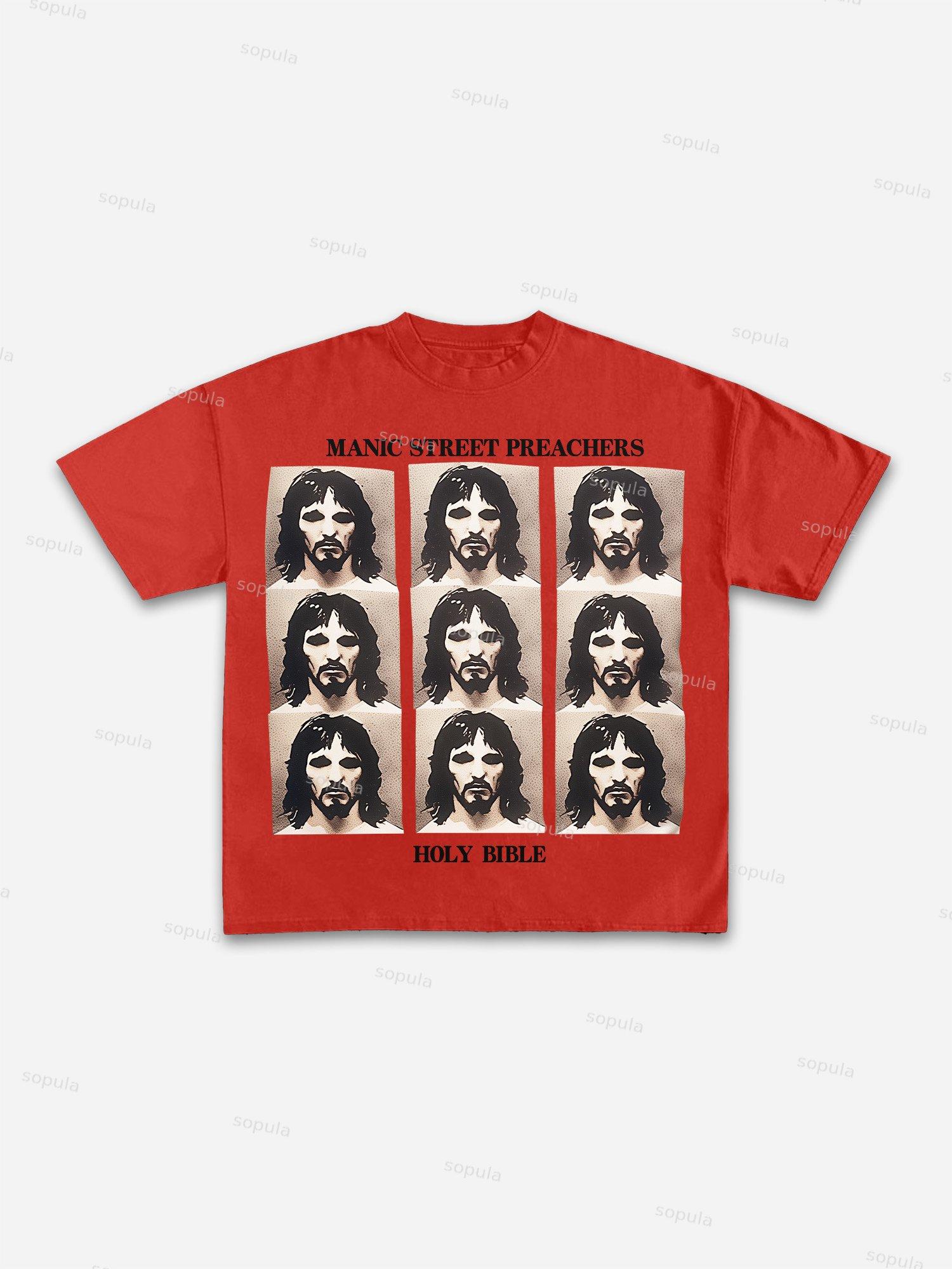 God's Guide Vintage Madonna Graphic Cotton T-shirt Product Image