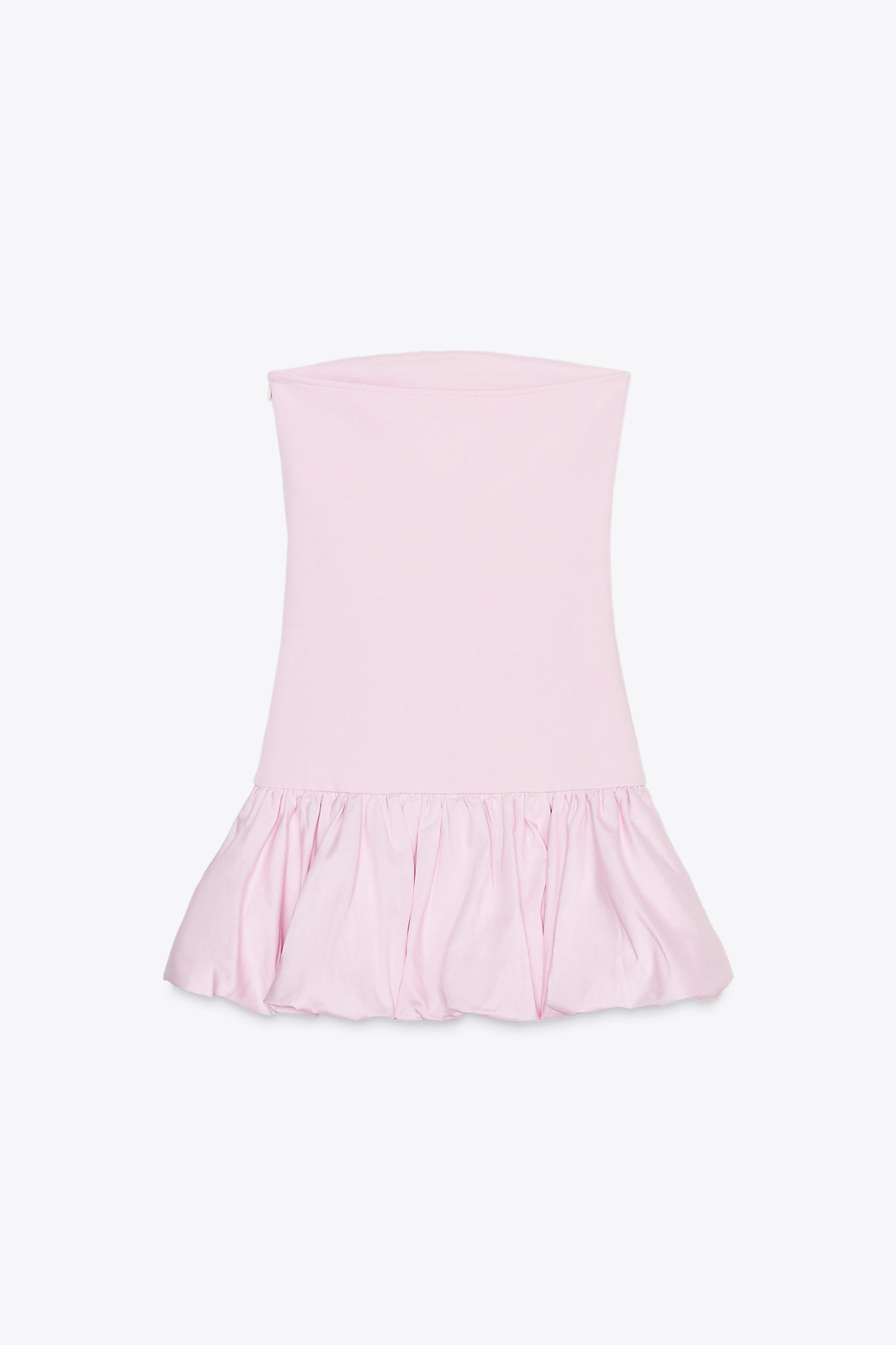 BALLOON STRAIGHT NECK MINI DRESS Product Image